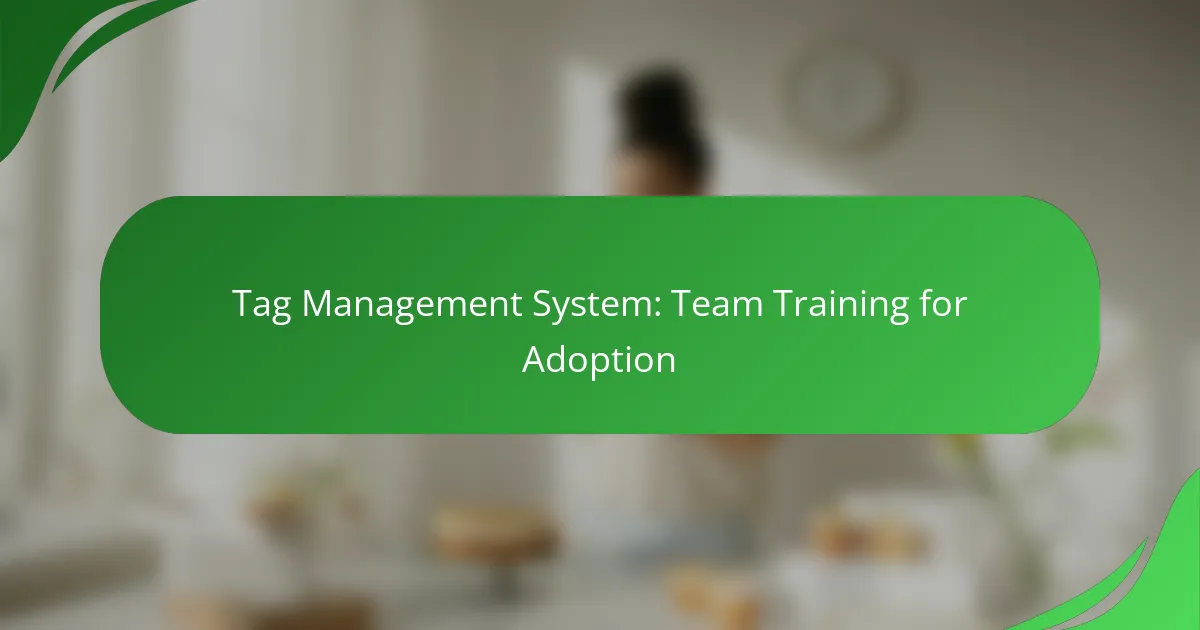 Tag Management System: Team Training for Adoption