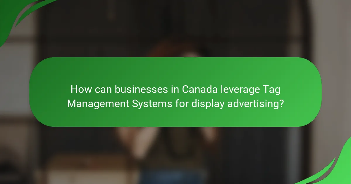 How can businesses in Canada leverage Tag Management Systems for display advertising?