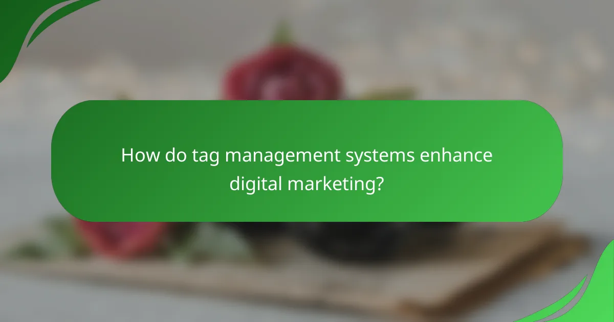 How do tag management systems enhance digital marketing?