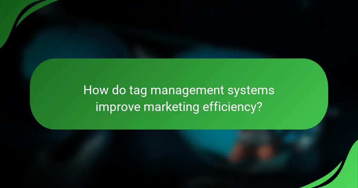 How do tag management systems improve marketing efficiency?