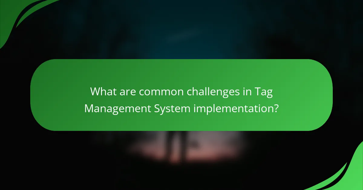What are common challenges in Tag Management System implementation?