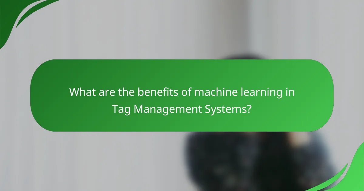 What are the benefits of machine learning in Tag Management Systems?