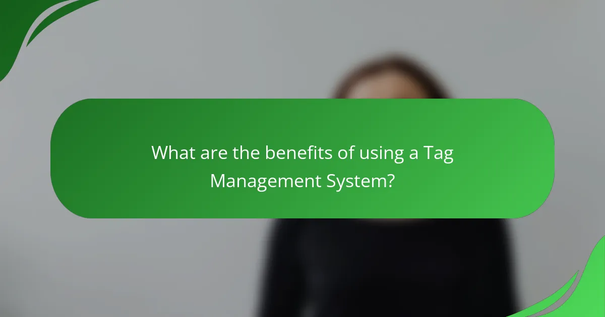 What are the benefits of using a Tag Management System?