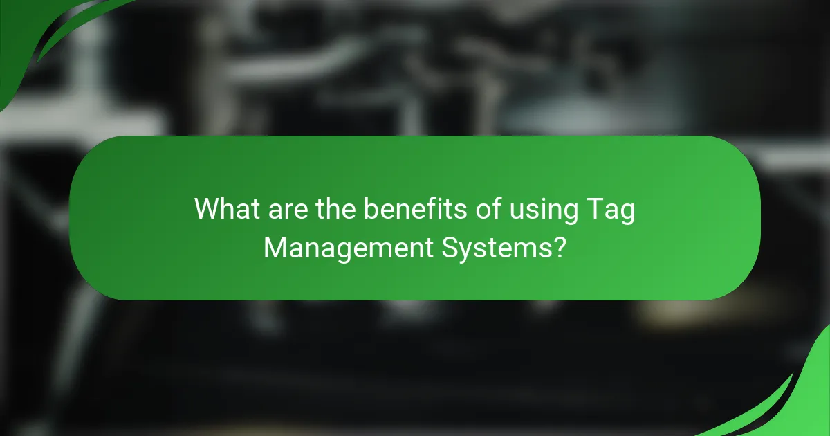 What are the benefits of using Tag Management Systems?