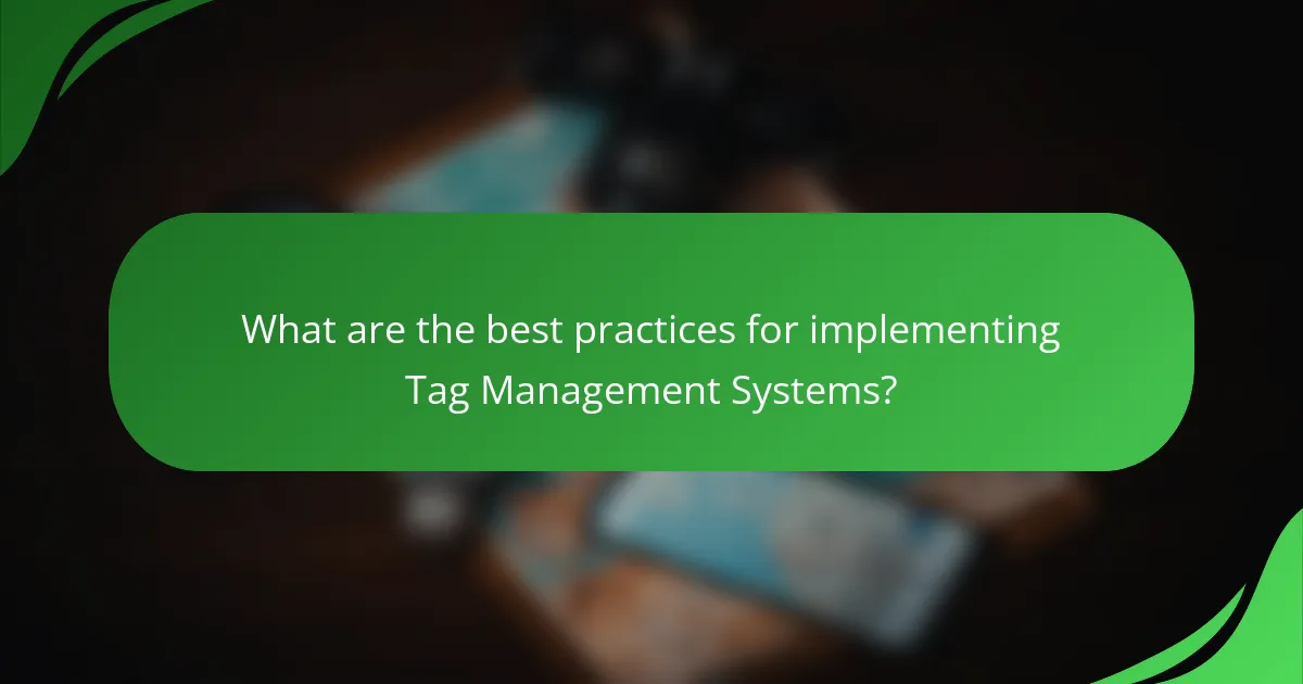 What are the best practices for implementing Tag Management Systems?