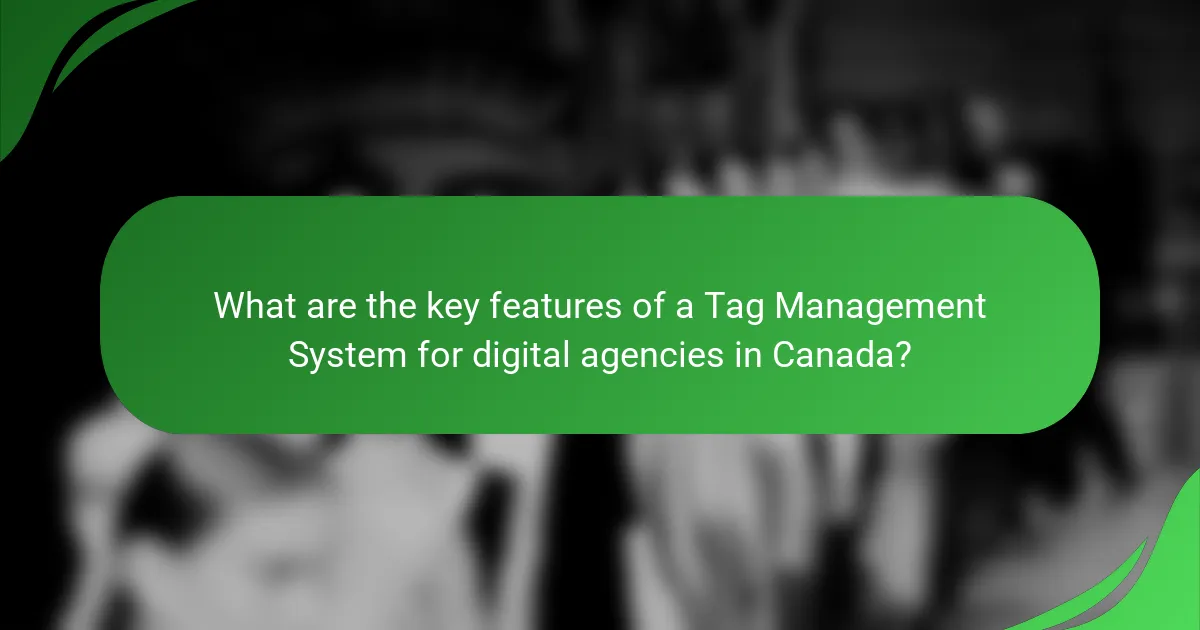 What are the key features of a Tag Management System for digital agencies in Canada?