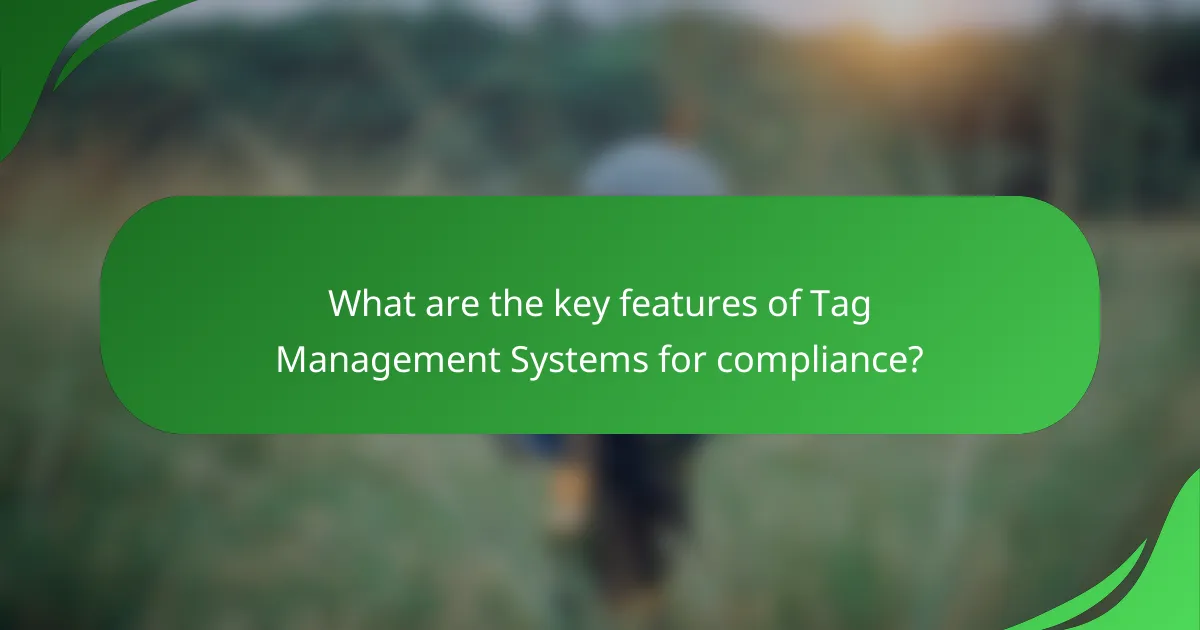 What are the key features of Tag Management Systems for compliance?