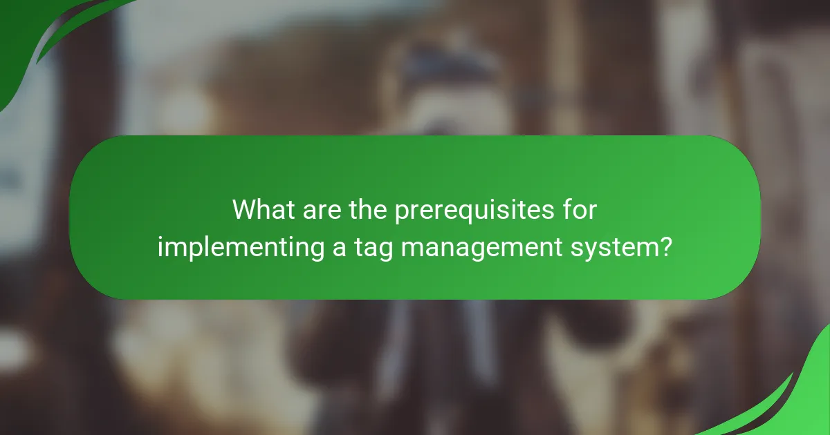 What are the prerequisites for implementing a tag management system?