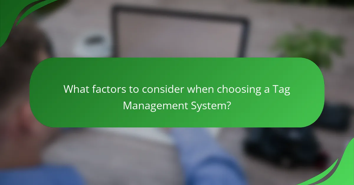 What factors to consider when choosing a Tag Management System?