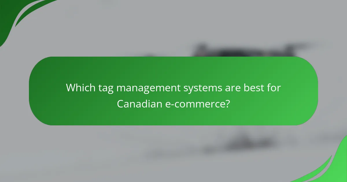 Which tag management systems are best for Canadian e-commerce?